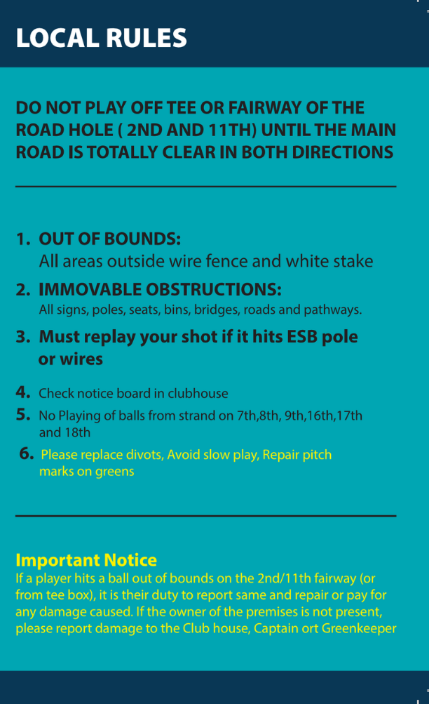 Scorecard 2026 Local Rules